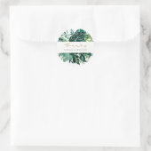 Sticker Rond Merci Mariage de feuillage vert de Monstera Tropic (Sac)