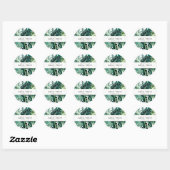 Sticker Rond Merci Mariage de feuillage vert de Monstera Tropic (Feuille)