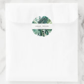Sticker Rond Merci Mariage de feuillage vert de Monstera Tropic (Sac)