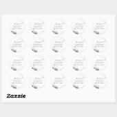 Sticker Rond Merci Mariage de fleurs d'aquarelle (Feuille)