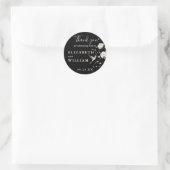 Sticker Rond Merci Mariage de la Chine noire et blanche (Sac)