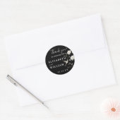 Sticker Rond Merci Mariage de la Chine noire et blanche (Enveloppe)