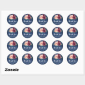 Sticker Rond Merci Mariage de la marine Blush Bourgogne (Feuille)