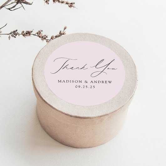 Sticker Rond Merci Mariage de lavande moderne élégant