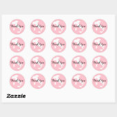 Sticker Rond Merci Mariage de l'Italie blanche et noire rose (Feuille)