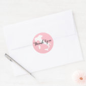 Sticker Rond Merci Mariage de l'Italie blanche et noire rose (Enveloppe)