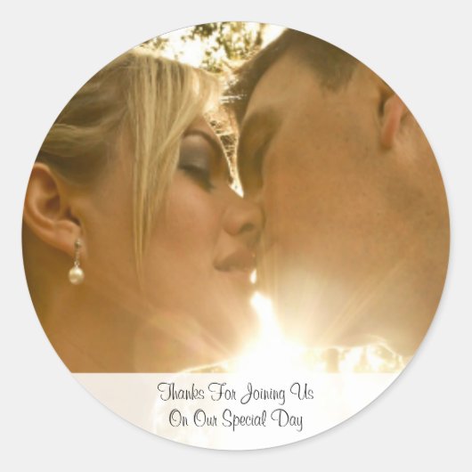 Sticker Rond Merci Mariage de photo (Devant)