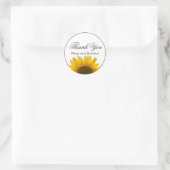 Sticker Rond Merci Mariage de tournesol (Sac)