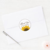 Sticker Rond Merci Mariage de tournesol (Enveloppe)