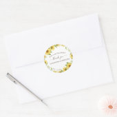 Sticker Rond Merci Mariage de tournesol vert (Enveloppe)
