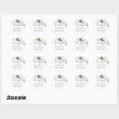 Sticker Rond Merci Mariage des Magnolias Sage Eucalyptus (Feuille)