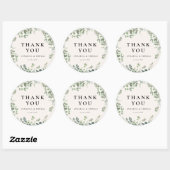 Sticker Rond Merci! Mariage d'eucalyptus (Feuille)