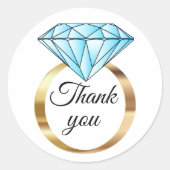 Sticker Rond Merci Mariage Diamond (Devant)