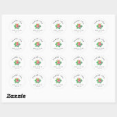 Sticker Rond Merci Mariage du Paradis tropical floral (Feuille)