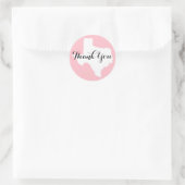 Sticker Rond Merci Mariage du Texas rose blanc et noir (Sac)