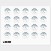 Sticker Rond Merci Mariage Dusty Blue Eucalyptus (Feuille)