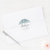 Sticker Rond Merci Mariage Dusty Blue Eucalyptus (Enveloppe)