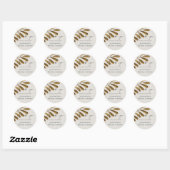 Sticker Rond Merci Mariage en feuille de bronze Favoriser (Feuille)