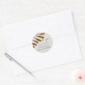 Sticker Rond Merci Mariage en feuille de bronze Favoriser (Enveloppe)