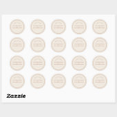 Sticker Rond Merci Mariage en ivoire Boho Arch simple (Feuille)