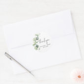 Sticker Rond Merci Mariage Eucalyptus (Enveloppe)