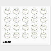 Sticker Rond Merci Mariage Eucalyptus Green Sage Or (Feuille)