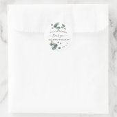 Sticker Rond Merci Mariage Eucalyptus vert (Sac)