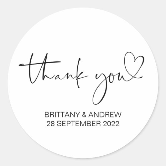 Sticker Rond Merci Mariage Faveur Traiter Sac Jar mignonne Simp (Devant)