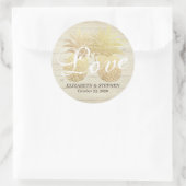 Sticker Rond Merci mariage Favor Ananas Rustique Bois (Sac)