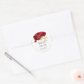 Sticker Rond Merci Mariage Favor Mariage Sweet 16e Rouge Blanc (Enveloppe)
