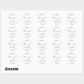 Sticker Rond Merci Mariage Favor traitement sac Jar Eucalyptus (Feuille)