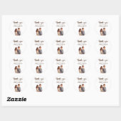 Sticker Rond Merci Mariage favorise Couple Illustration (Feuille)