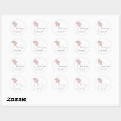Sticker Rond Merci Mariage Fleur sauvage Boho  simple (Feuille)
