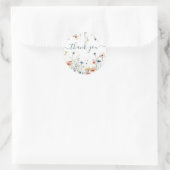 Sticker Rond Merci Mariage Fleur sauvage dynamique (Sac)