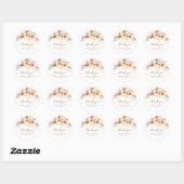 Sticker Rond Merci Mariage floral Boho (Feuille)