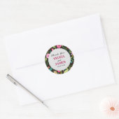 Sticker Rond Merci Mariage floral Boho moderne (Enveloppe)
