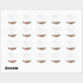 Sticker Rond Merci Mariage floral d'automne (Feuille)