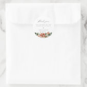 Sticker Rond Merci Mariage floral d'automne (Sac)