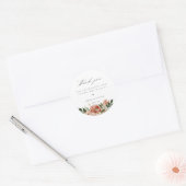 Sticker Rond Merci Mariage floral d'automne (Enveloppe)