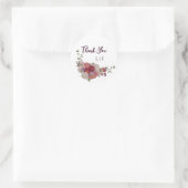 Sticker Rond Merci Mariage floral de Bourgogne (Sac)