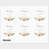 Sticker Rond Merci Mariage Floral Orange Citrus (Feuille)