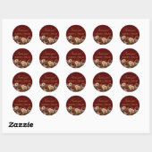 Sticker Rond Merci ! Mariage Floral Rustique (Feuille)