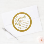 Sticker Rond Merci Mariage Gold Mariée Et Groom Favor (Enveloppe)