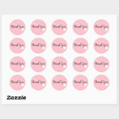 Sticker Rond Merci Mariage Hawaii rose blanc et noir (Feuille)