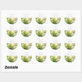 Sticker Rond Merci Mariage Hydrangea blanc (Feuille)