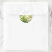 Sticker Rond Merci Mariage Hydrangea blanc (Sac)