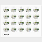 Sticker Rond Merci Mariage Hydrangea blanc (Feuille)