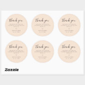 Sticker Rond Merci Mariage minimaliste Boho simple (Feuille)