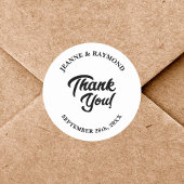 Sticker Rond Merci Mariage minimaliste moderne