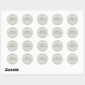 Sticker Rond Merci Mariage minimaliste moderne (Feuille)